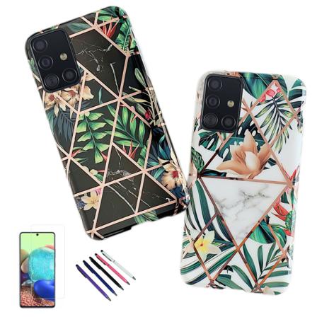 Samsung Galaxy A51 - Geometrinen kukkakuori Svart