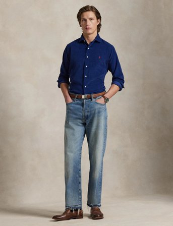 Polo Ralph Lauren Custom Fit Corduroy Shirt - Blue - XL