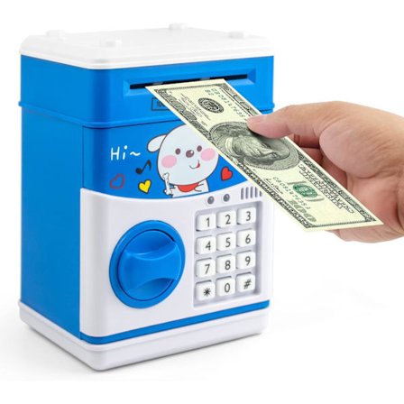 Sparegris, elektronisk minibank med passordlås, søte gaver til barn (Valp)