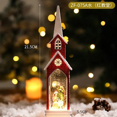 jul LED lys simulering kirke hus lysende hytte god jul pynt