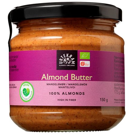 Urtekram Almond Butter Ø 150 g, Helse & Madvarer, Smørepålæg, Nøddecreme