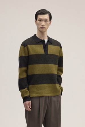 NN07 Rugby Polo male Green Certified Wool