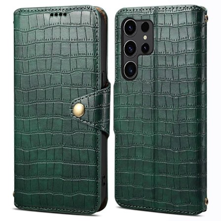 Samsung Galaxy S24 Ultra -puhelimen pudotuksenkestävä suojakotelo krokotiilikuviolla [db]