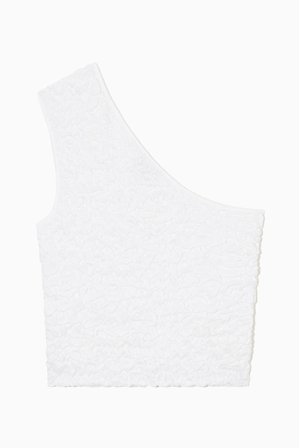 COS Damen Tanktop Mit Asymmetrischer Schulterpartie - Weiss