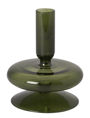 Glas Lysestage Home Decoration Candlesticks & Tealight Holders Candlesticks Grøn Au Maison