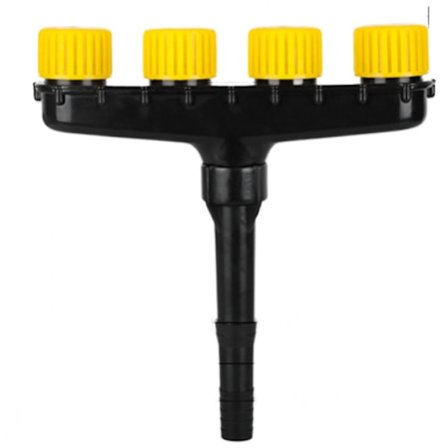 Multi-hoved sprøjtende multi-hul sprinklerhoved (4-hoved spraygas med 1 tomme/1,2 tomme rørinterface)