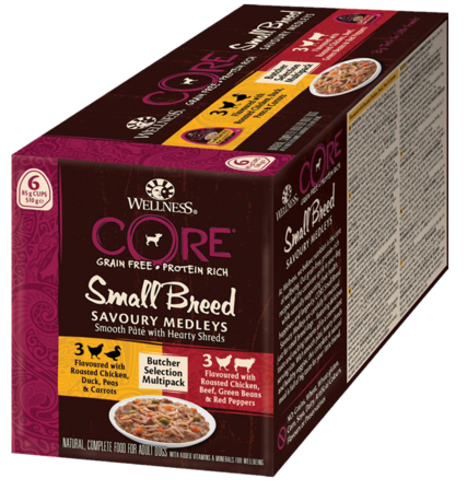 CORE Petfood - Savoury Medleys Butcher Selection Multipack 6x85g - Hund - Hundefôr & hundemat - Våtfôr & våtmat - ZOO.no