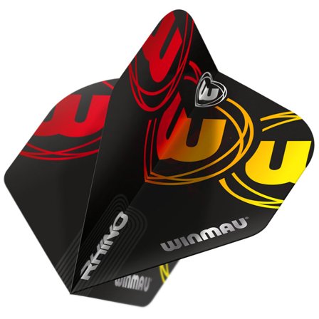 Ailettes de fléchettes Winmau Rhino noir, rouge et jaune | Winmau.com