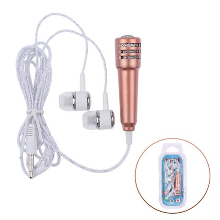 3,5 mm Karaoke Mikrofon Hörlurar In-Ear Headset Mini Stereo Wi