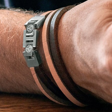Light & Steel Roy Double Wrap Bracelet for Men - Leather bracelets