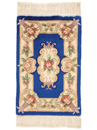 Kina 90 Line Matta Handknuten 60X90 Beige/Mörkblå Kina