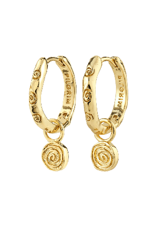 Pilgrim FIRE hoop earrings gold-plated Smycken & klockor Dam Guld ONESIZE