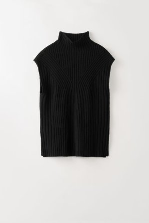 Soft Goat - Ribbed Vest - M - Black