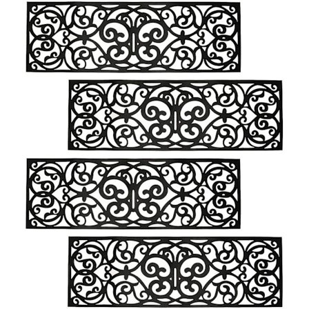 4 kpl Kumimatot Portaisiin, Liukumattomat Portaiden Askelmat, Kumimatto Ulko- ja Sisätiloihin, Ovelle, Portaille (29" x 9.5")