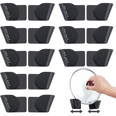 8-delt grydelågsholder - Låg Holder - Opbevaringslåg Holder