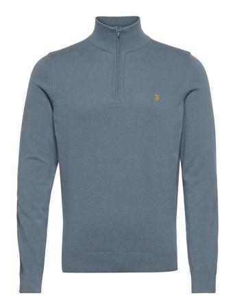 Redchurch Cotton 1/4 Knitwear Half Zip Pullover Blå Farah
