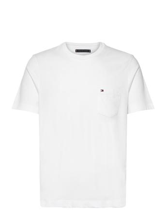 Essential Solid Pocket Tee Tops T-shirts Short-sleeved White Tommy Hilfiger