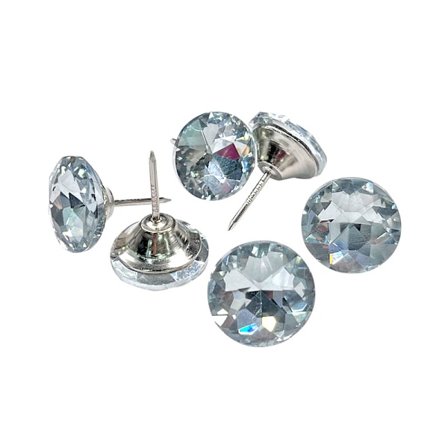 20-pack Dia-25mm diamantkristallklädda möbelspikar för soffa, sänggavel, syknapp