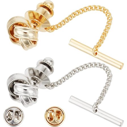 2 stk slips for menn slipsnål med kjede slipsklips med mansjettknapper slipsnål slipsnåler for menns dress, smoking slipsnål for bryllup bursdag 