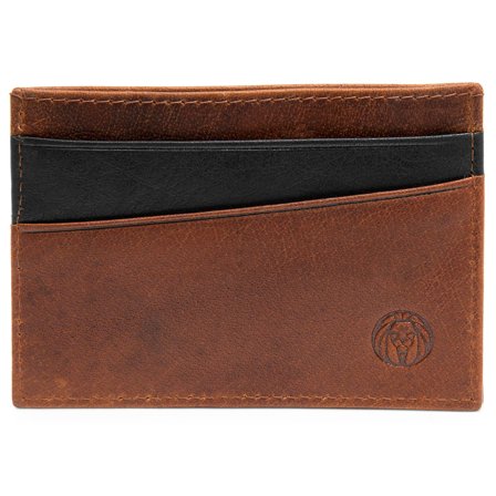 Montreal Mini Tan & Black RFID Leather Card Holder for Men - Card Holders