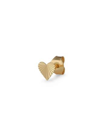 Reflectionheartstud Accessories Jewellery Earrings Single Earring Guld Jane Koenig