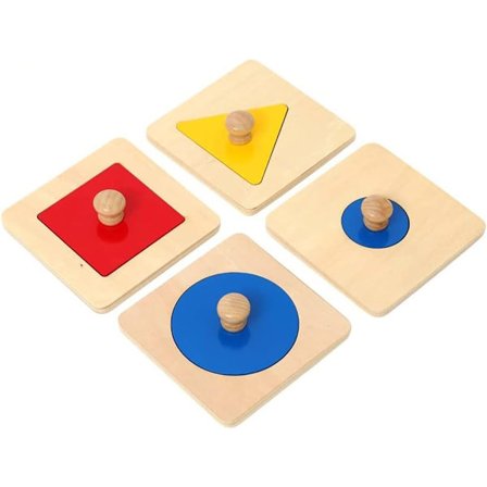 Baby Trä Geometriska Form Pussel, Montessori Färgmatchande Lärande Leksak 1 2 3 4 År Present till Småbarn Förskola