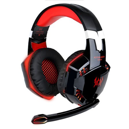 Uppgraderat Headset Gamers LED-ljus Brusreducerande Stereo Gaming Hörlurar med Mikrofon för PC