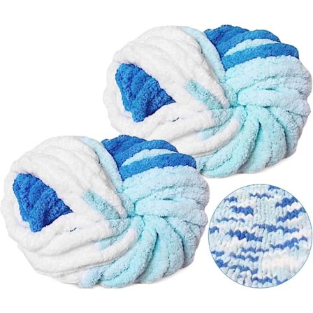 500g (250gx2) Chunky Garn Nøgle Ca. 54m Chenille Chunky Pels Garn Blødt Uld Chunky Garn Blødt Strikkegarn til Hæklet Tæppe Halstørklæder Huer