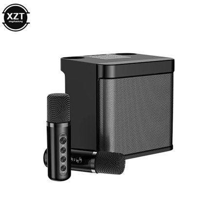 10W Högeffekts Bärbar Professionell Karaokemaskin Dubbel Mikrofon Trådlös Bluetooth-högtalare för Utomhus Hem TV KTV-set