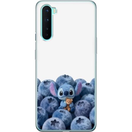 Kompatibelt Mobildeksel til OnePlus OnePlus Nord Søt blå karakter blant blåbær med bamse i mykt og lekent illustrasjon