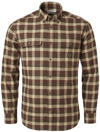 Chevalier Heron Flannel Shirt Men Holly Green Checked - Skjorter