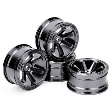 4 kpl alumiiniseospyörän napa universaaliin 1/10 litteeseen ajelehtivaan RC-autoon, musta