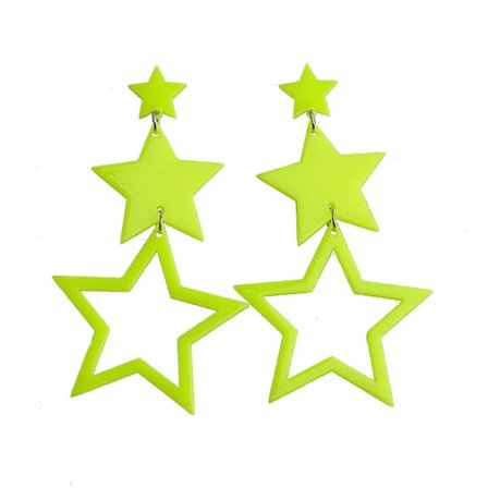 Big-Star Drop Øreringe Bling Glitrende Hængeøreringe Hip-hop Stjerne Drop Øreringe til Fest Bryllup Stjerne Hængeøreringe