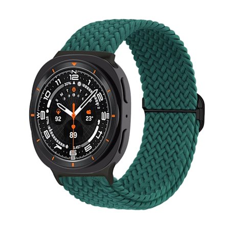 reim for Samsung Galaxy Watch 8 40mm 44mm/Watch 8 Classic 46 mm vevd nylonreim (mørkegrønn)