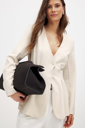 NA-KD Blouse cintrée - Tenue de bureau - Beige - EU 36