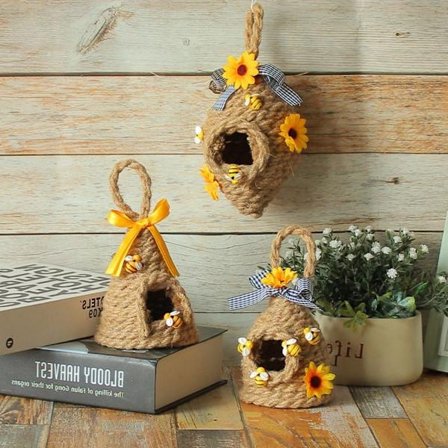 3 stk Solsikke Honeycomb Dekoration Hampereb Honeycomb