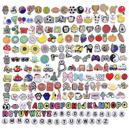 100 stk. Sko Charms til Croc Bubble Slides Sandaler Clogs Charms