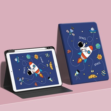 Etui for iPad 2017/2018/Air12 9.7"5" T120 Rom Astronaut Bok og Penn Slot Stropp