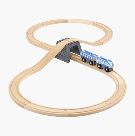 Tågbana i trä 20 delar - Biltema