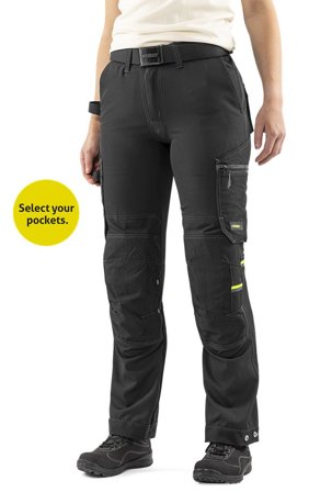 Arbetsbyxor Fristads Dam Flex hantverkarbyxa stretch 2802 GHST, dam, Svart Arbetskläder