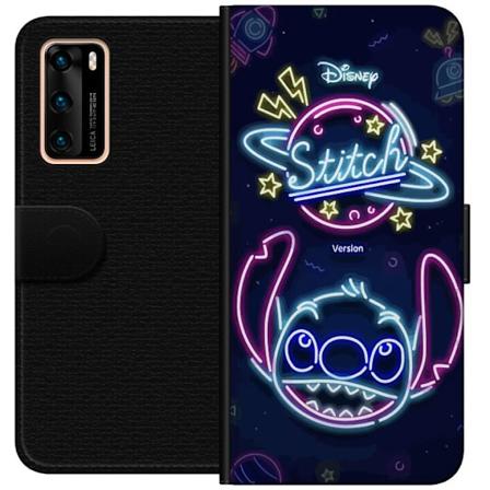 Huawei P40 Tegnebogsetui Stitch Neon