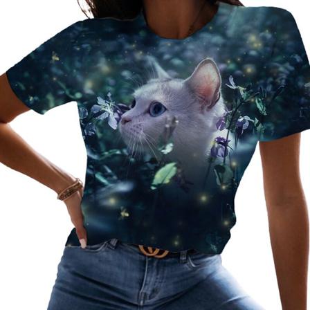 Kortärmade Kvinnor T-shirts Med Rund Hals
