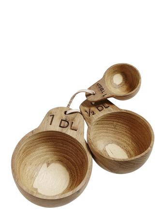 Måleske-Sæt Emma S/3 Home Kitchen Baking Accessories Measuring Spoons Brun Muubs
