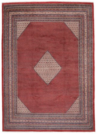 Hand Knotted Sarouk Mir Rug 293X410 Wool Dark Red/Brown Large