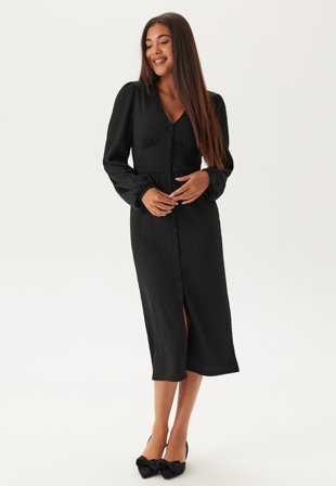 BUBBLEROOM Structure Button Midi Dress Tøj
