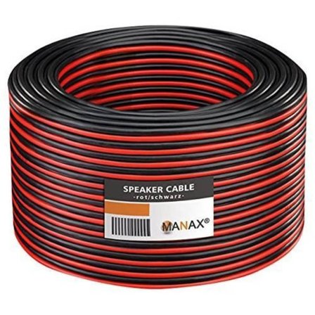Manax högtalarkabel 2 x 1,50 mm² CCA (Box Cable-Audio Cable) SC2150RB-50