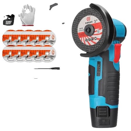 Vinkelsliber, Genopladeligt Lithium Batteri, Trådløs, 2 batterier indstillet 2 EU