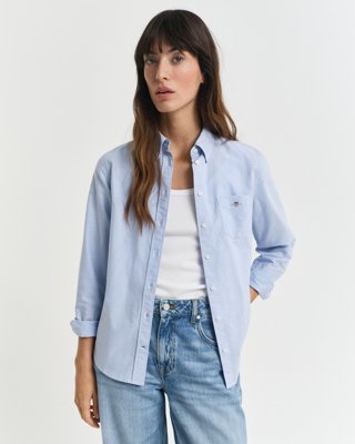 GANT - Oxford-skjorte med normal passform til dame light blue