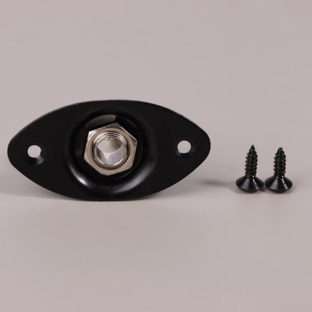 1sett metallkonkav utgangsjackplate og skruer for elektrisk gitar