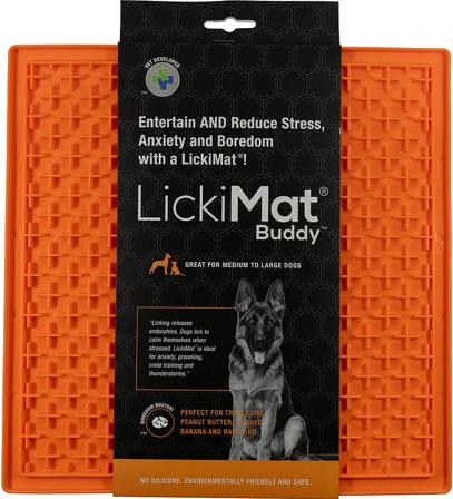 LickiMat Buddy Orange Stor, Tøj & Bolig, Foder & Tilbehør, Mad- & Vandskåle